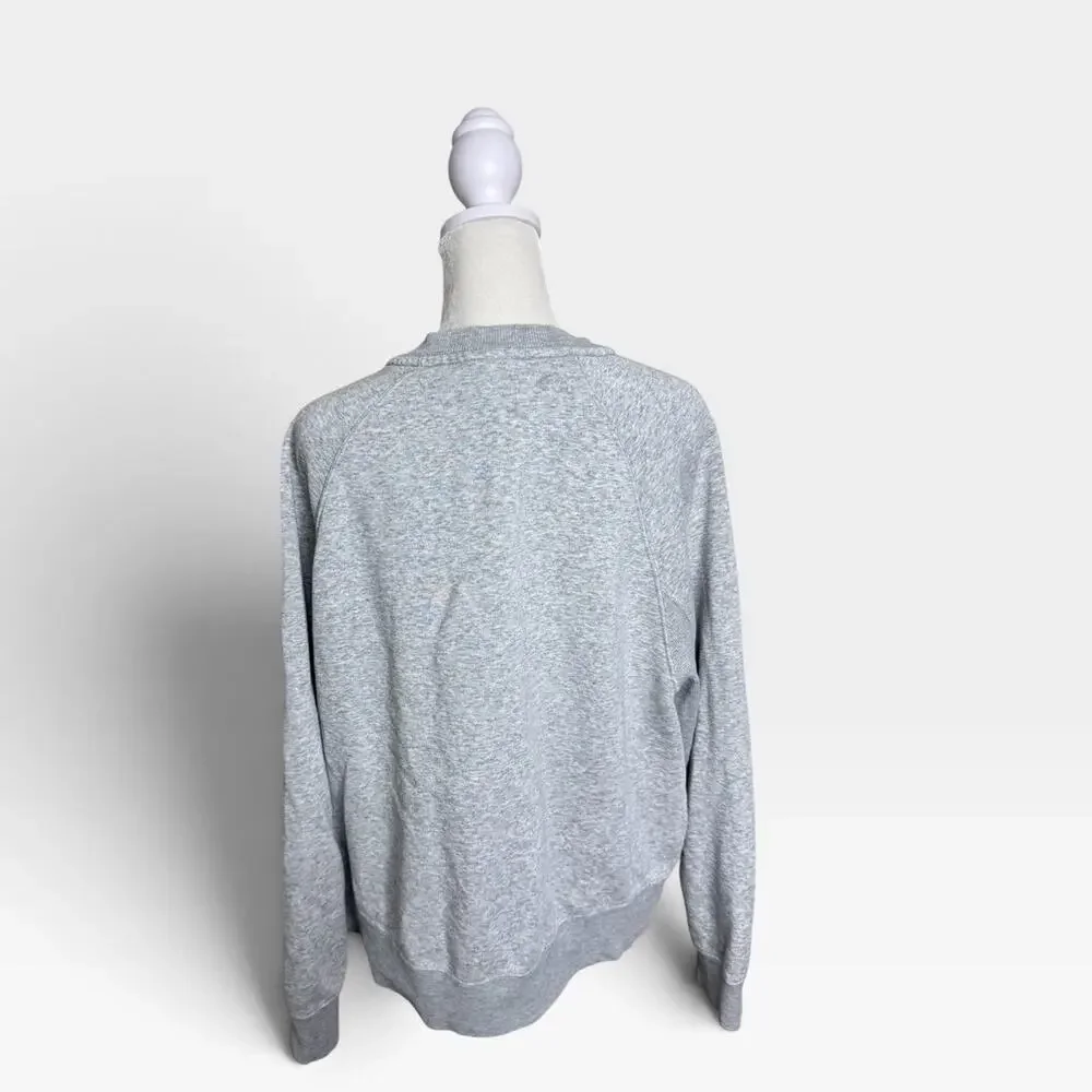 NIKE Women's Pullover Sweatshirt Ribbed Cuff & Neckline Gray Size Medium